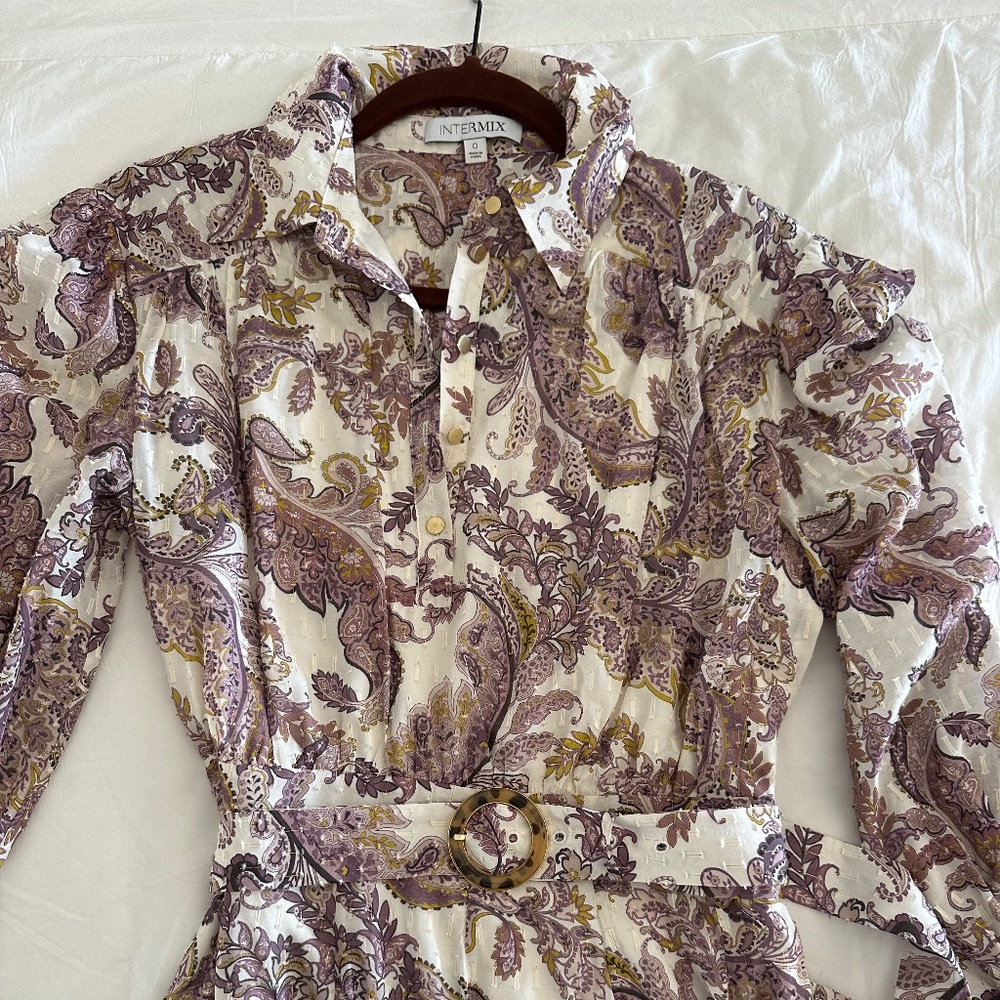 Intermix Paisley Metallic Dress